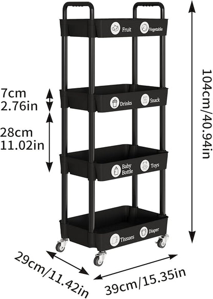Laiensia 4-Tier Rolling Cart - Image 4