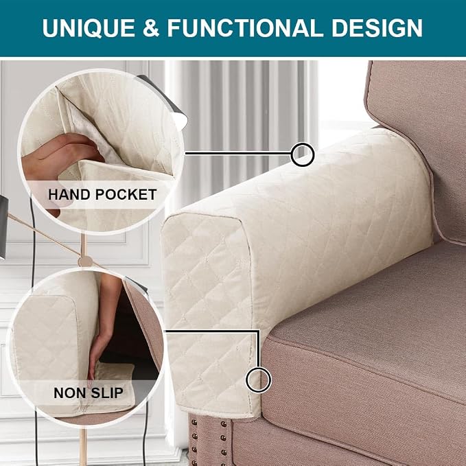 Turquoize 2 Pack Waterproof Armrest Covers - Image 4