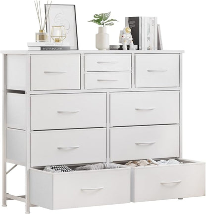 LUMTOK 10 Drawers Dresser with Fabric Bin by LUMTOK