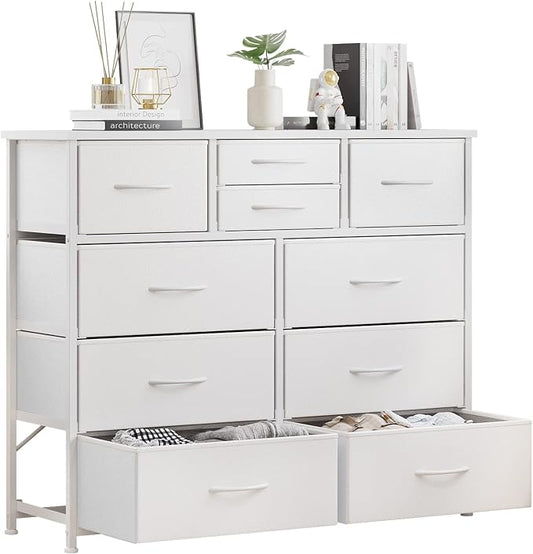 LUMTOK 10 Drawers Dresser with Fabric Bin by LUMTOK