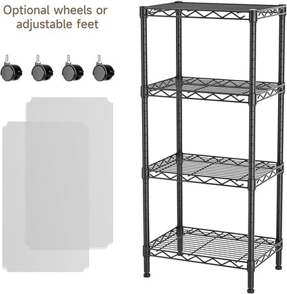 4 Tier Adjustable Storage Shelves Heavy Duty Metal Utility Shelf Wire Shelving - Image 4