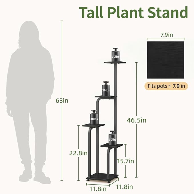LASZOLA 5 Tiered Plant Stand Tall - Image 2