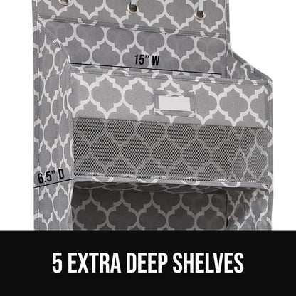 GORILLA GRIP Over The Door Organizer Storage, 5 Deep Hanging Shelves, Holds - Image 4