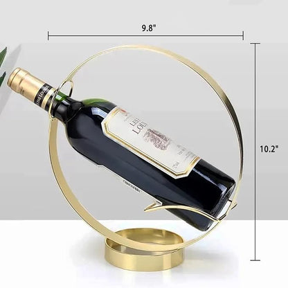 GeLive Gold Wine Bottle Holder Single Bottle Display Stand Freestanding Wine - Image 3