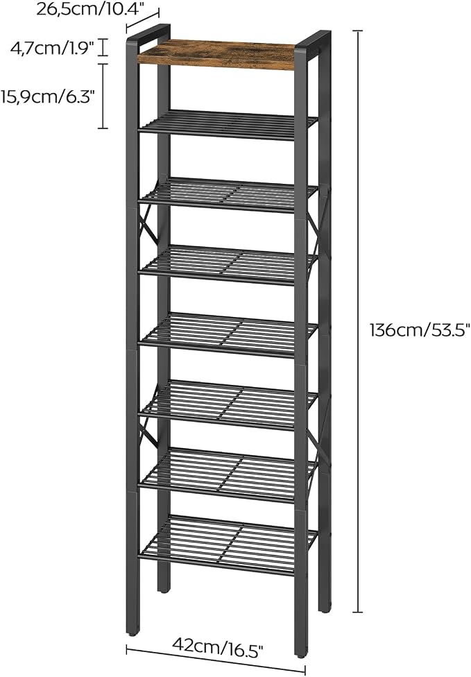 YATINEY 8-Tier Narrow Shoe Rack, Tall Shoe Rack - Image 3