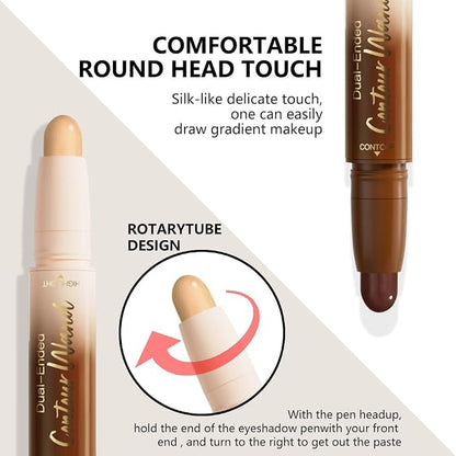 evpct Nude Brown & Nude Cream Contour Stick Face Body Makeup Dual Ended - Image 3