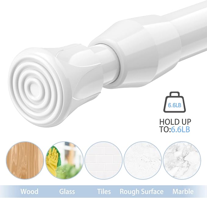 AIZESI Spring Tension Curtain Rods Short Tension Rod | Adjustable, No Drilling - Image 5