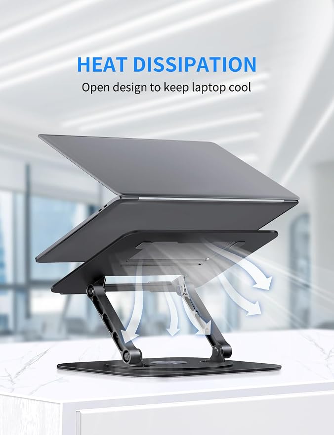 Adjustable Laptop Stand with 360 Rotating Base, Computer Stand - Image 4