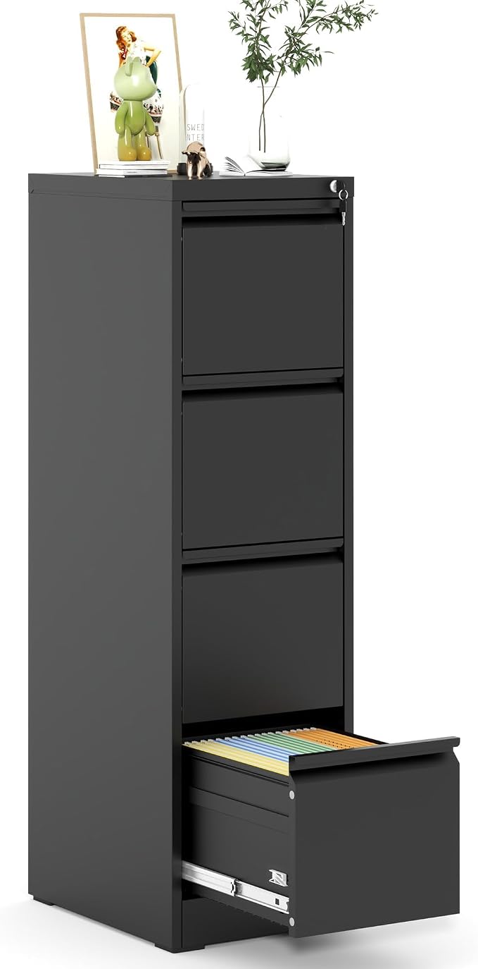Metal File Cabinet 4 Drawers, Vertical Filing Cabinet by EKJOfficials