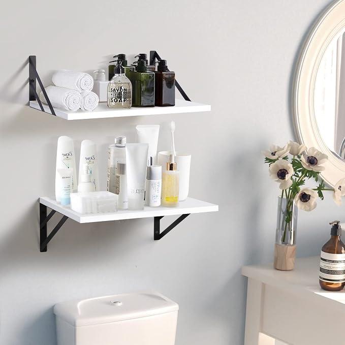 Tectocker-DOU 2 Pc Deep Floating Shelves ; Wall Mounted Hanging Shelves - Image 2