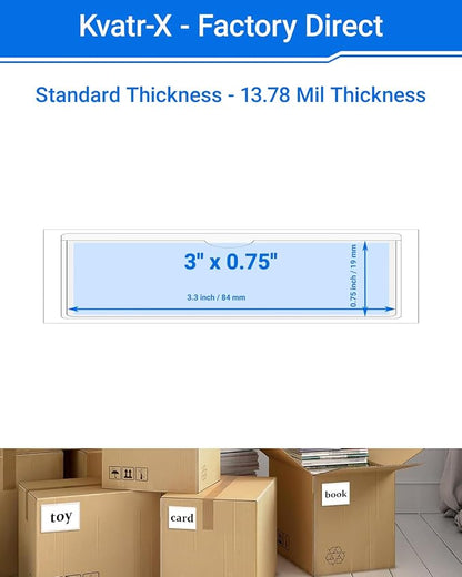20 PCS Clear Self Adhesive Plastic Label Pockets, Top Loading Business & - Image 2