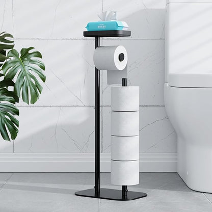 Kitsure Toilet Paper Holder Free Standing – Rustproof Metal Toilet Paper Stand by Kitsure