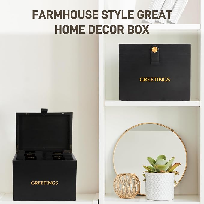 Large Bamboo Greeting Card Organizer Box - Image 7
