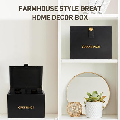Large Bamboo Greeting Card Organizer Box - Image 7