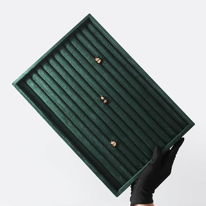 Velvet Ring Display Tray, Stackable Muilt Slot Rings Ear Stud Storage Tray - Image 5