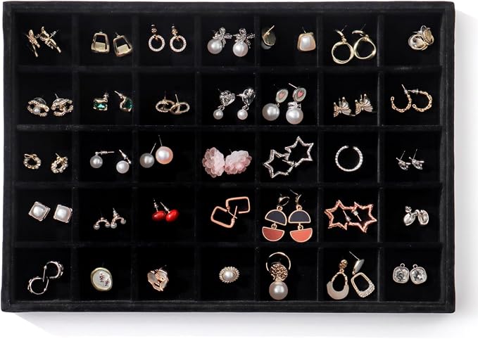 Large Jewelry Organizer for Drawer Insert Velvet Stackable Jewelry Trays for by Unknown