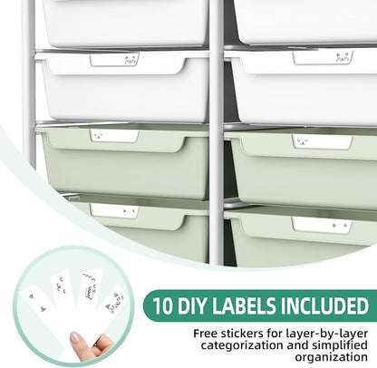 10 Drawer Rolling Storage Cart - Image 6