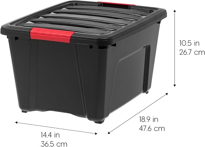 IRIS USA 32 Qt Stackable Plastic Storage Bins - Image 2