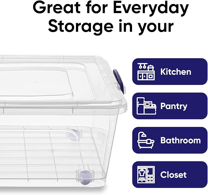 Superio Storage Bins with Lids- Clear Boxes - Image 7