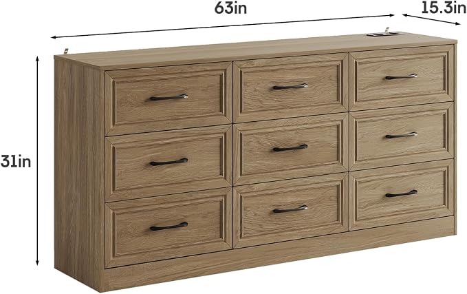 Fameill Dresser for Bedroom, 9 Drawer Wide Dresser Organizer - Image 2