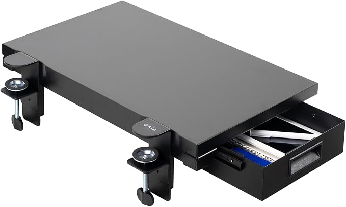 VIVO Black Clamp-on 24 x 14 in Desk Extender, DESK-EXT24D | Premium, Built-in by Unknown