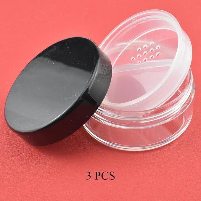 HAHIYO 3Pcs 20ml/0.68oz Plastic Empty Travel Compact Case Makeup Cosmetic Jar - Image 7