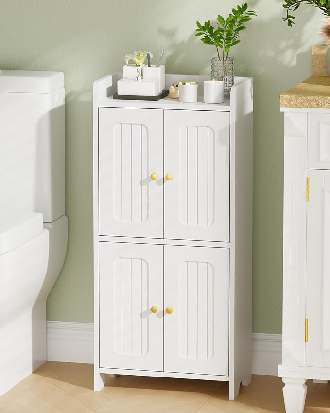 BEWISHOME Small Floor Cabinet, Toilet Paper Storage, Bathroom Storage Cabinet | by BEWISHOME