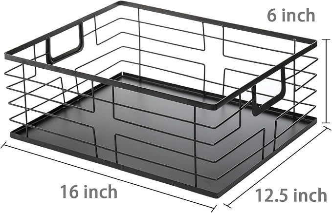TOPZEA Black Metal Food Storage Basket - Image 2