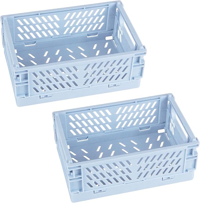 Tixill 2-Pack Mini Foldable Plastic Baskets by TixillMiniPlasticBasket