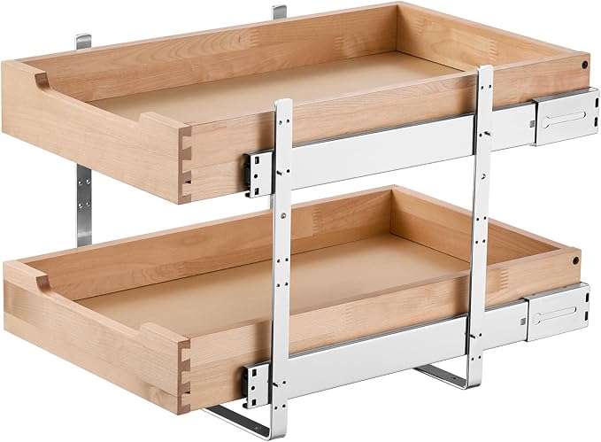VEVOR 2 Tier Pull Out Cabinet Organizer, Soft Close Slide out Shelf, Heavy-Duty - Image 12