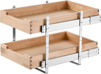 VEVOR 2 Tier Pull Out Cabinet Organizer, Soft Close Slide out Shelf, Heavy-Duty - Image 12