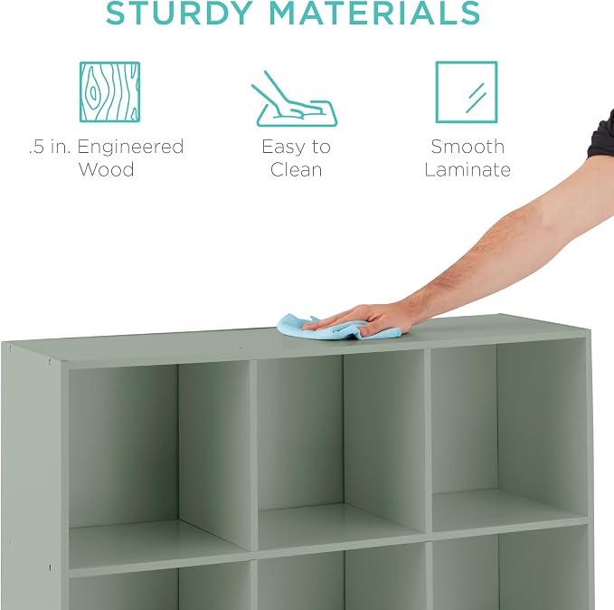 Best Choice Products Kids Bookcase 9-Cube Storage Organizer, 13.5in Shelf - Image 6
