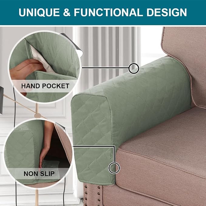 Turquoize 2 Pack Waterproof Armrest Covers - Image 4
