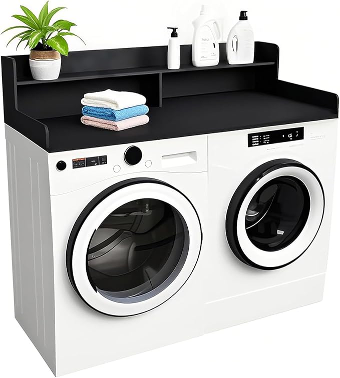 2-Tier Washer and Dryer Countertop Shelf, Laundry Room Storage & Organization by OXBZKMY
