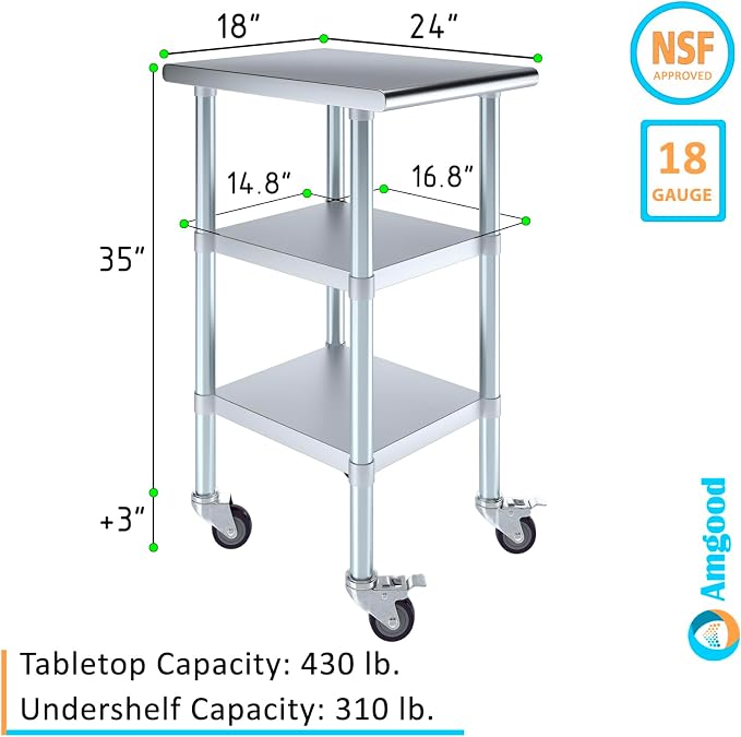 AmGood Stainless Steel Work Table - Image 3