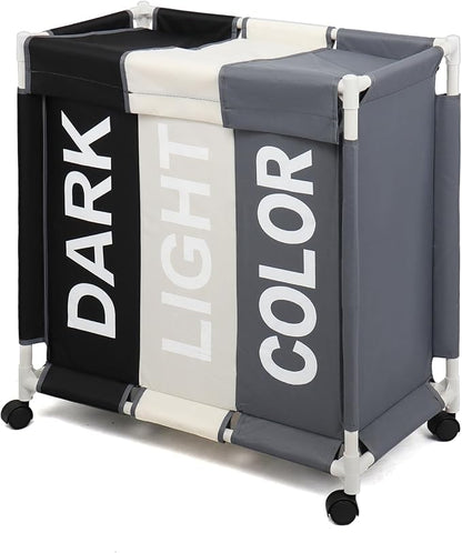 Laundry Sorter 3 Section Laundry Hamper Basket by ASHARE
