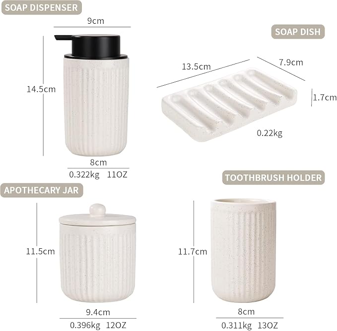 BosilunLife Beige Bathroom Accessories Set - Image 5