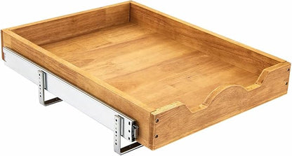 DINDON Pull Out Cabinet Organizer 1 Tier，Single Tier Oak Wood Under Cabinet by DINDON