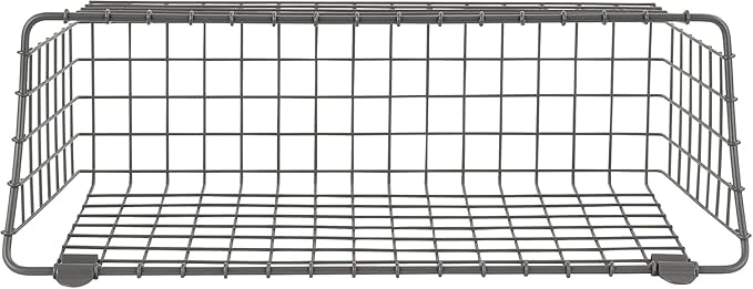 Spectrum Extra Large Wire Wall Mount Storage Basket Industrial Gray, Vintage - Image 4