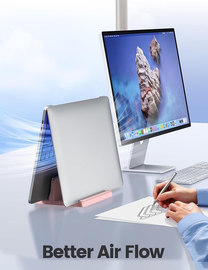 Vaydeer Vertical Laptop Stand Holder Plastic Adjustable Desktop Notebook Dock - Image 3