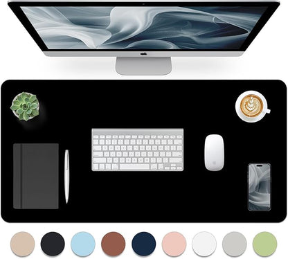 Leather Desk Pad, Mouse Pad, Non-Slip Desk Protector Mat, Leather Desk Blotter by Bloss