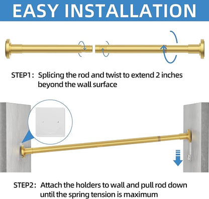 CorkLatta Gold Adjustable Shower Curtain Rod 32 to 68 inch - Image 5