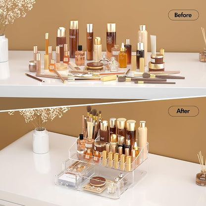 Makeup Organizer for Vanity, Acrylic Large Desk Organizer - Image 5