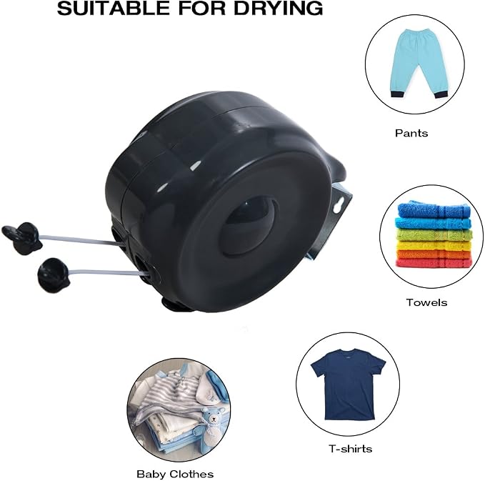 JS Hanger Retractable Clothesline Outdoor Indoor Laundry Line - 99 FT Double - Image 4