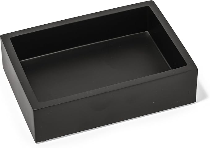 Matte Black Square Soap Dish, Hand Soap Holder by YEWDesign