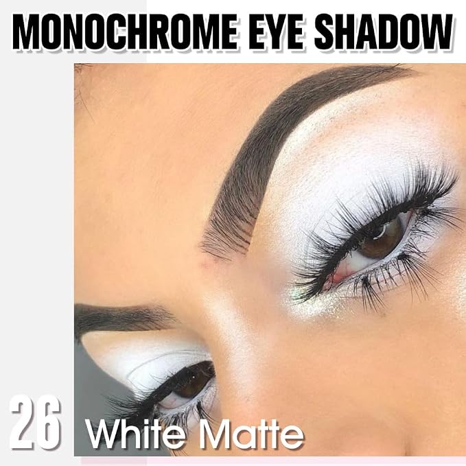 Matte White Single Eyeshadow Makeup, Neutral Cream Powde Eye Shadow - Image 2