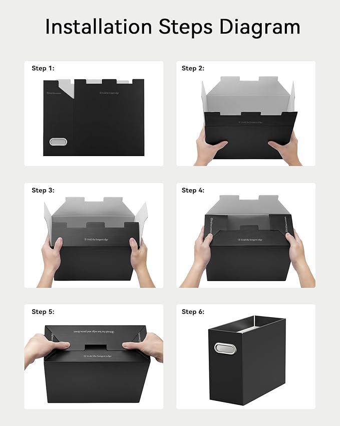 Portable Collapsible Cardboard File Box - Image 6
