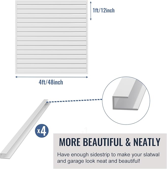 Slatwall Panel Garage Organizer PVC Slatwall Heavy Duty Wall Mounted Rack - Image 4