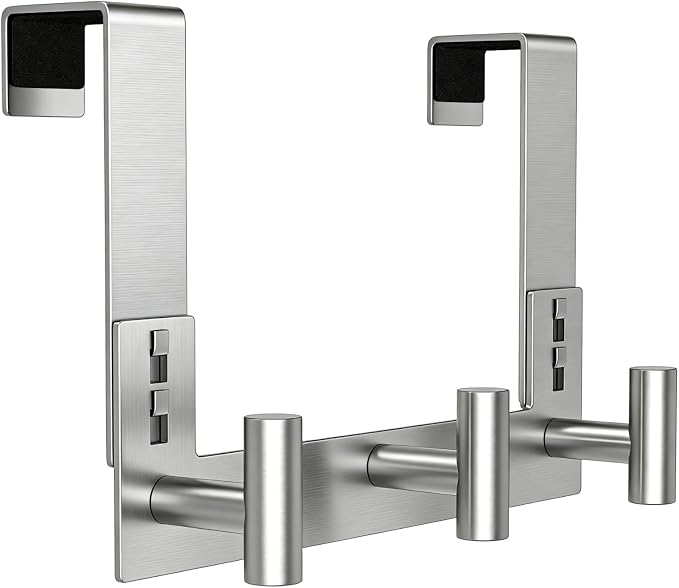 PMMASTO Over The Door Hooks, Fits 1-3/4" Thick Door No Drill Hooks by PMMASTO
