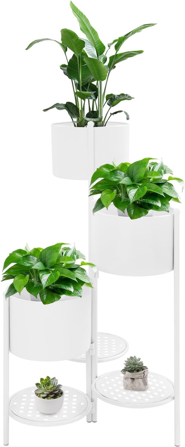 Foldable Corner Plant Stand Shelf, Indoor Outdoor Metal Flower Pot Holder - Image 6